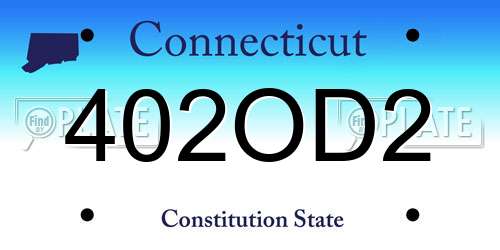 402OD2 Connecticut License Plate