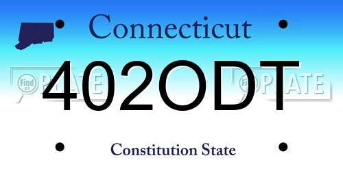 402ODT Connecticut License Plate