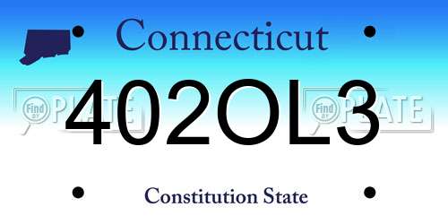 402OL3 Connecticut License Plate