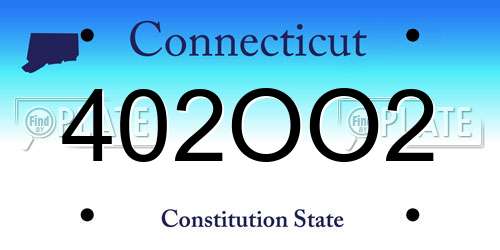 402OO2 Connecticut License Plate