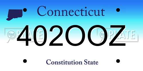 402OOZ Connecticut License Plate