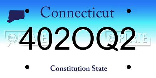 402OQ2 Connecticut License Plate