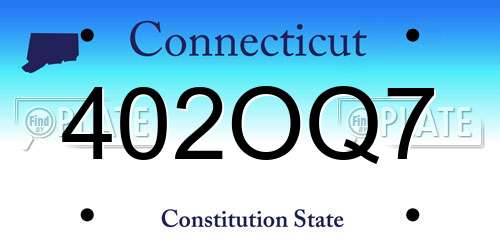 402OQ7 Connecticut License Plate