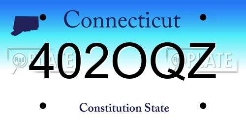 402OQZ Connecticut License Plate