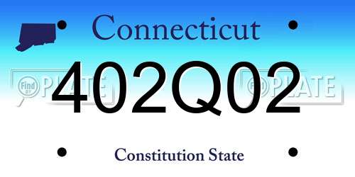 402Q02 Connecticut License Plate