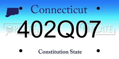 402Q07 Connecticut License Plate