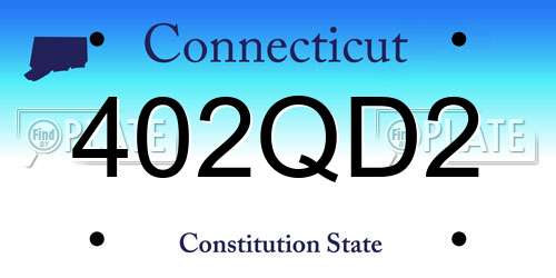 402QD2 Connecticut License Plate