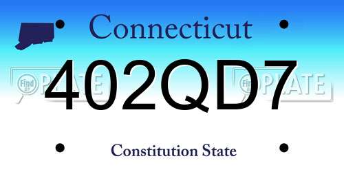 402QD7 Connecticut License Plate