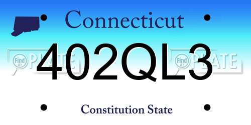 402QL3 Connecticut License Plate