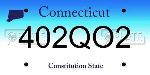 402QO2 Connecticut License Plate