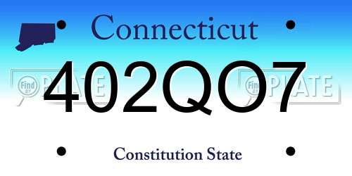 402QO7 Connecticut License Plate