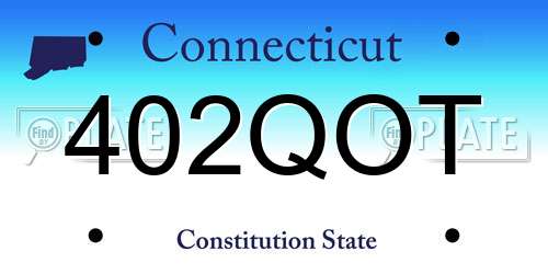 402QOT Connecticut License Plate