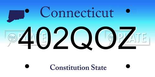 402QOZ Connecticut License Plate
