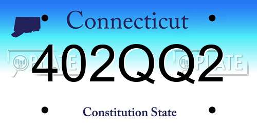 402QQ2 Connecticut License Plate
