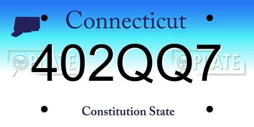 402QQ7 Connecticut License Plate