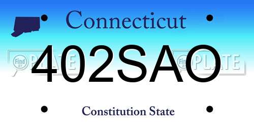 402SAO Connecticut License Plate