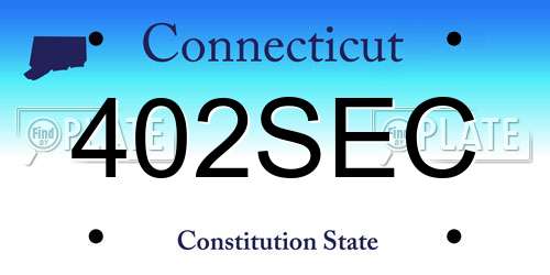 402SEC Connecticut License Plate