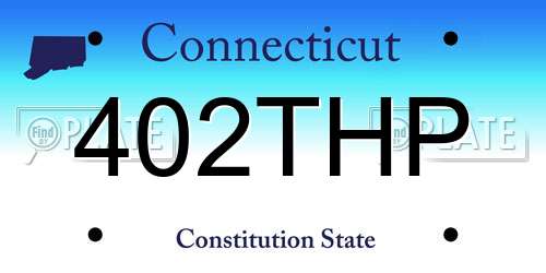 402THP Connecticut License Plate