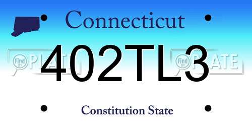 402TL3 Connecticut License Plate