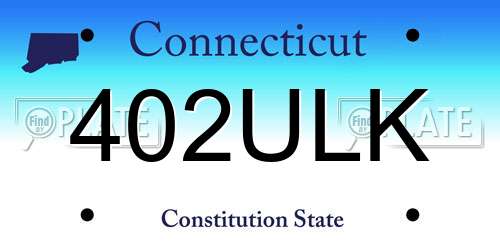 402ULK Connecticut License Plate