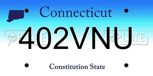 402VNU Connecticut License Plate