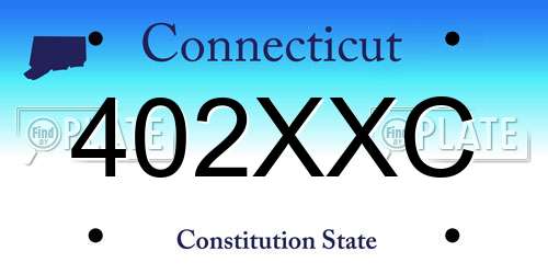 402XXC Connecticut License Plate