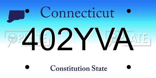 402YVA Connecticut License Plate