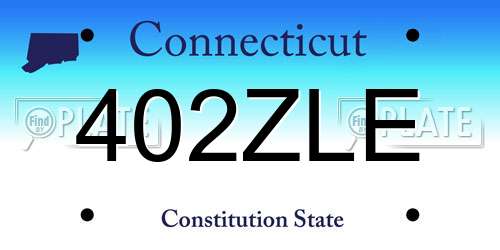 402ZLE Connecticut License Plate