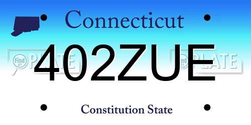 402ZUE Connecticut License Plate