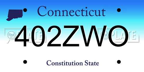 402ZWO Connecticut License Plate