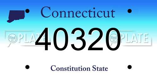 40320 Connecticut License Plate