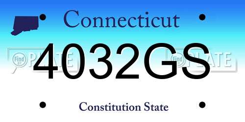4032GS Connecticut License Plate