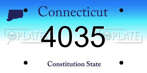 4035 Connecticut License Plate