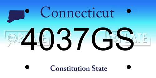 4037GS Connecticut License Plate