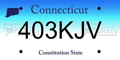 403KJV Connecticut License Plate