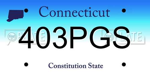 403PGS Connecticut License Plate