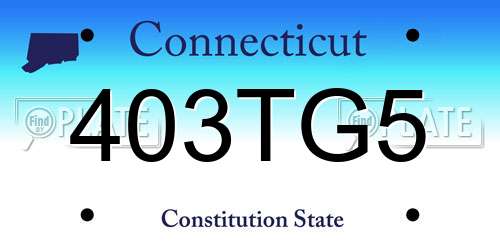 403TG5 Connecticut License Plate