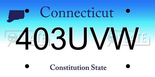 403UVW Connecticut License Plate