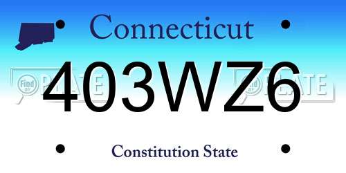 403WZ6 Connecticut License Plate