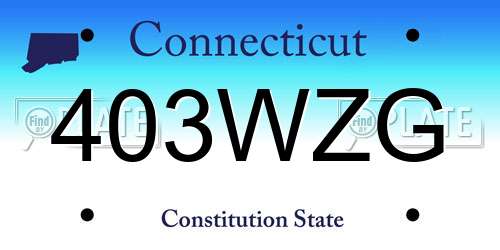 403WZG Connecticut License Plate