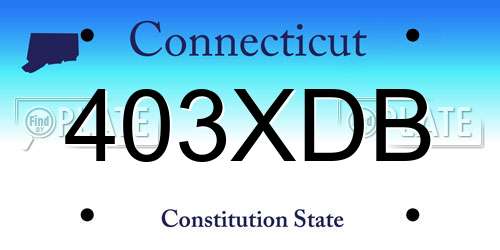403XDB Connecticut License Plate