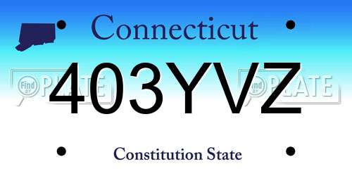403YVZ Connecticut License Plate
