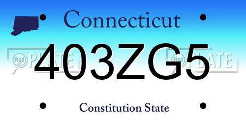 403ZG5 Connecticut License Plate