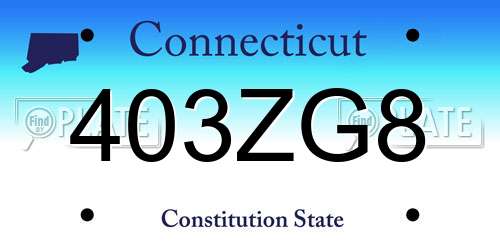 403ZG8 Connecticut License Plate