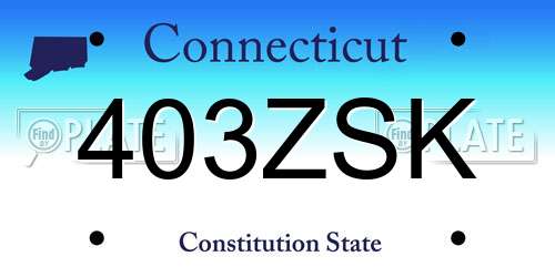 403ZSK Connecticut License Plate