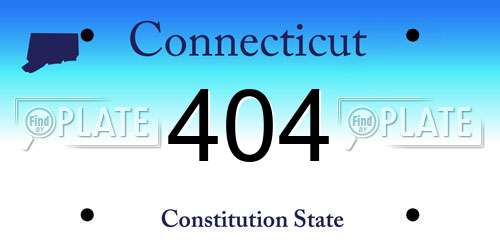 404 Connecticut License Plate