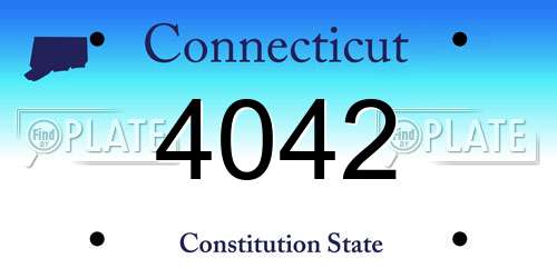 4042 Connecticut License Plate