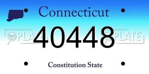 40448 Connecticut License Plate