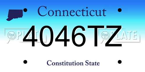 4046TZ Connecticut License Plate