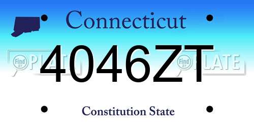4046ZT Connecticut License Plate